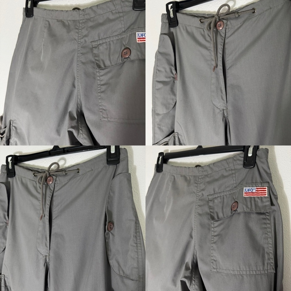 Vintage U.F.O gray parachute pants with bungies size XS - Picture 8 of 16